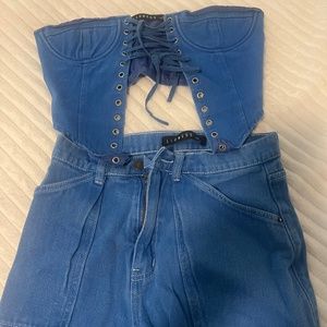 Lioness Blue Corset& Baggy Jeans